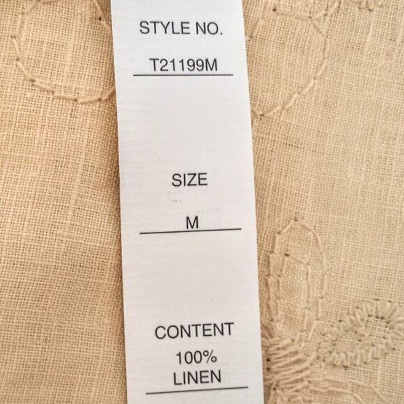 Edward Irish Linen Yellow Embroidered Sleeveless Top NWT - Picture 7 of 7